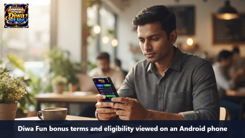 Diwa Fun bonus terms and eligibility viewed on an Android phone