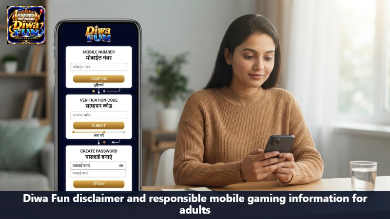 Diwa Fun disclaimer and responsible mobile gaming information for adults