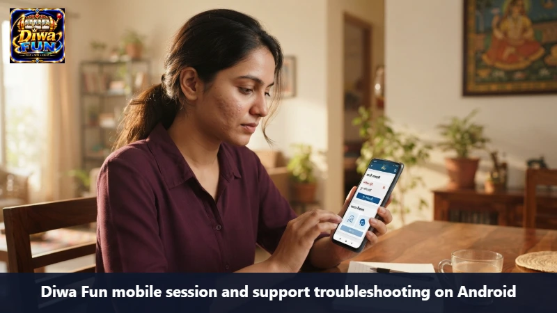 Diwa Fun mobile session and support troubleshooting on Android