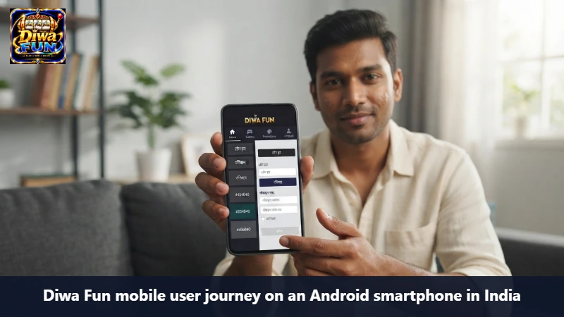 Diwa Fun mobile user journey on an Android smartphone in India